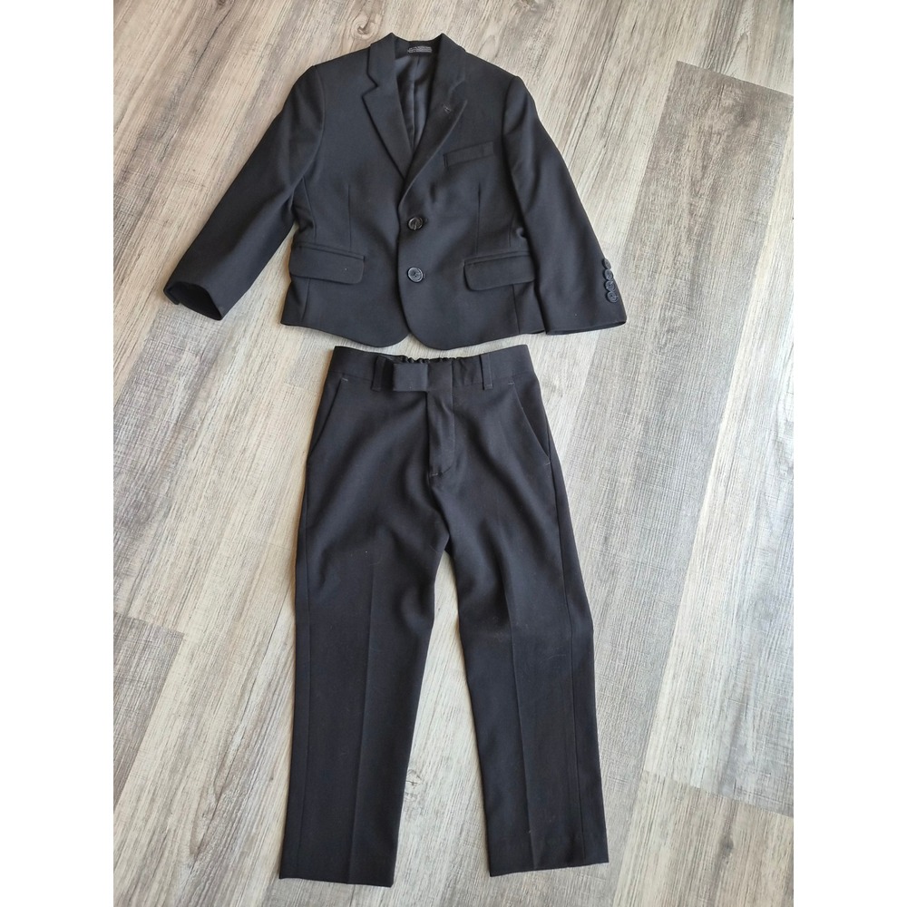 Calvin Klein Kids Boys Black 2 Piece Suit Set Blazer and Pants Size 4 Formal